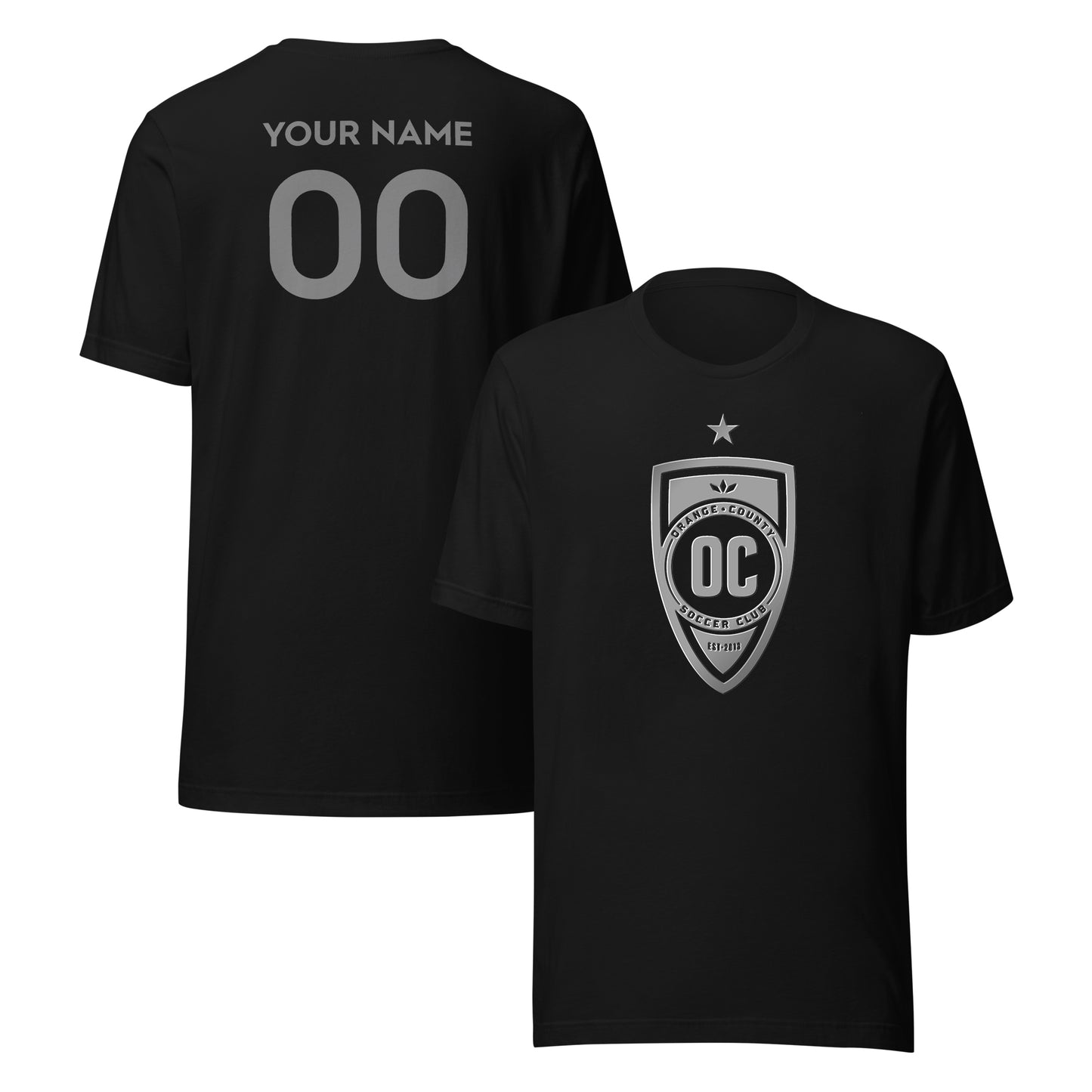 Orange County SC Player or Personalized Silver 3D T-Shirt Black