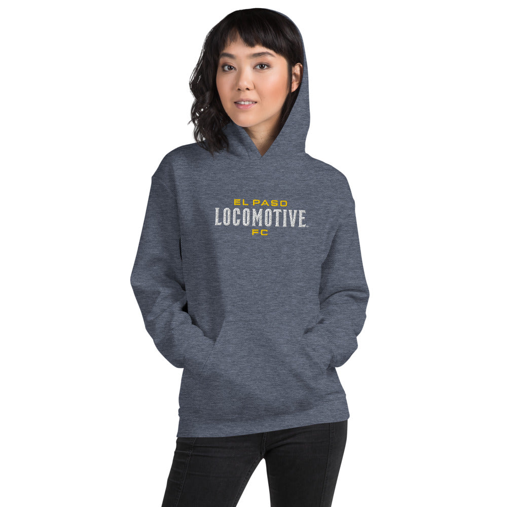 El Paso Locomotive Embroidered Wordmark Adult Hoodie