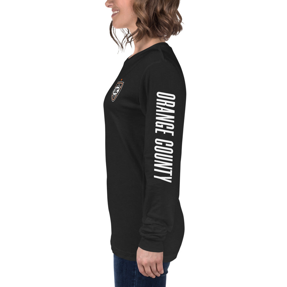 Orange County SC LC/Sleeve Crest 2-Hit Unisex Long Sleeve T-Shirt