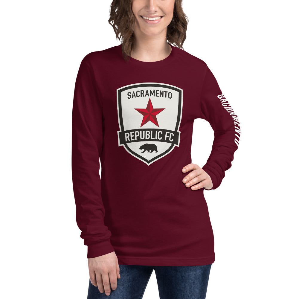 Sacramento Republic LC/Sleeve Crest 2-Hit Unisex Long Sleeve T-Shirt