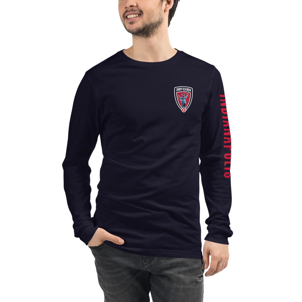 Indy Eleven LC/Sleeve Crest 2-Hit Unisex Long Sleeve T-Shirt