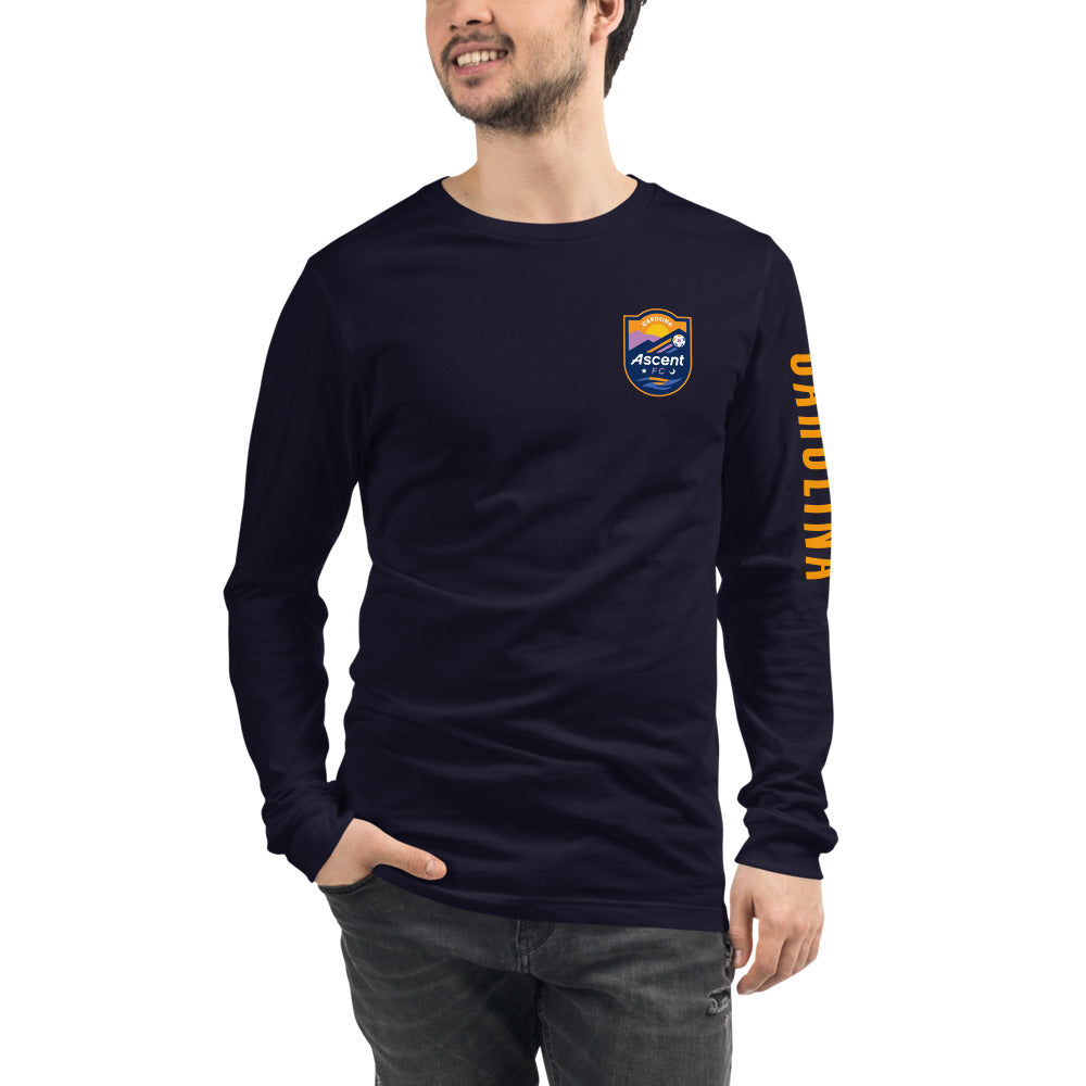 Carolina Ascent FC LC/Sleeve Crest 2-Hit Unisex Long Sleeve T-Shirt