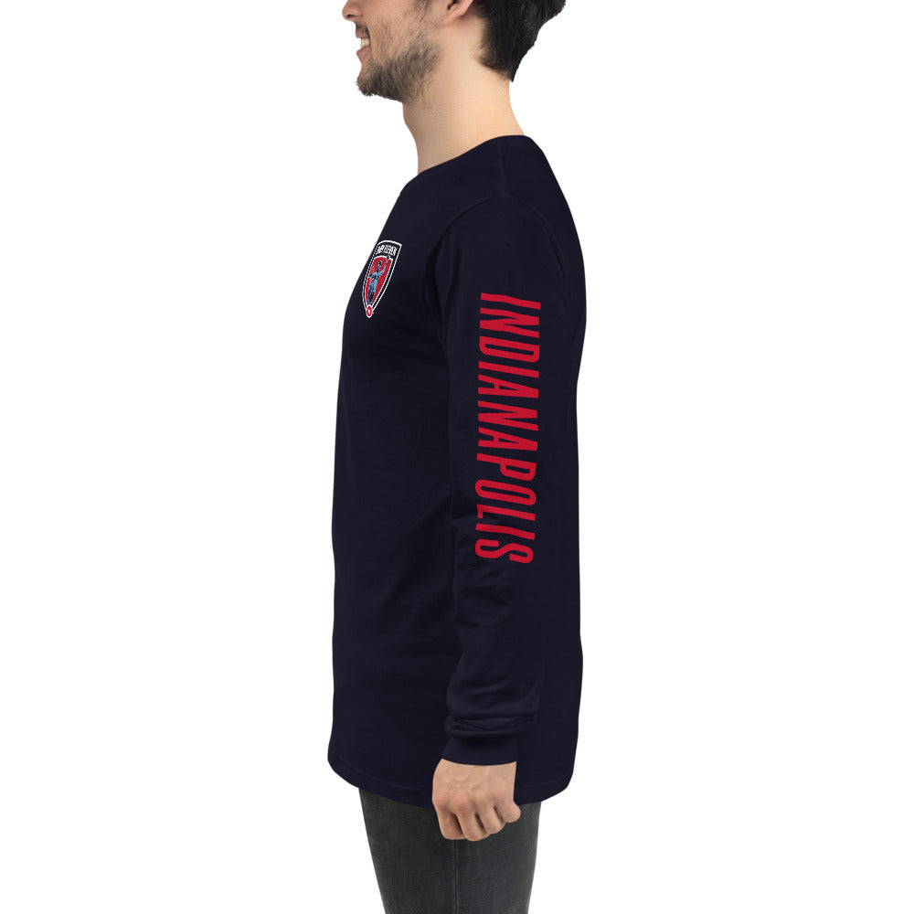 Indy Eleven LC/Sleeve Crest 2-Hit Unisex Long Sleeve T-Shirt