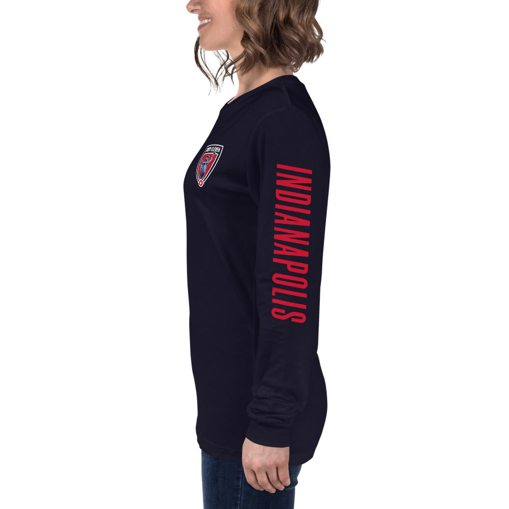 Indy Eleven LC/Sleeve Crest 2-Hit Unisex Long Sleeve T-Shirt