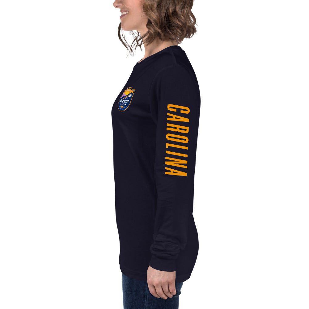 Carolina Ascent FC LC/Sleeve Crest 2-Hit Unisex Long Sleeve T-Shirt
