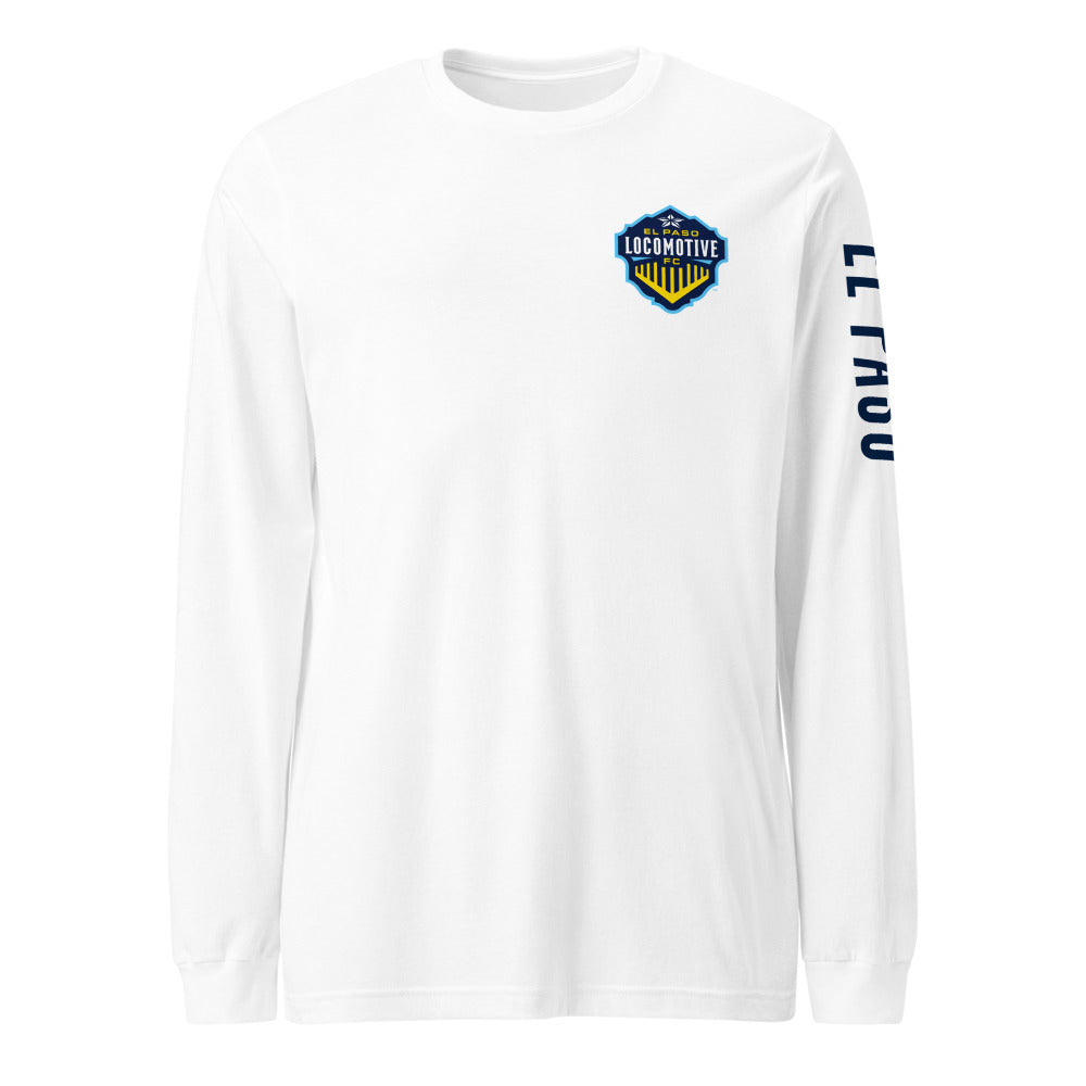El Paso Locomotive LC/Sleeve Crest 2-Hit Unisex Long Sleeve T-Shirt White