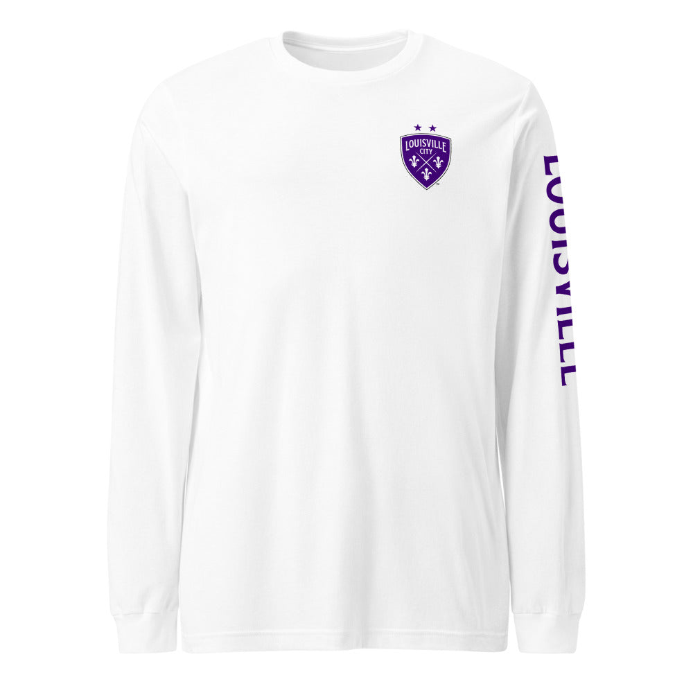 Louisville City FC LC/Sleeve Crest 2-Hit Unisex Long Sleeve T-Shirt White