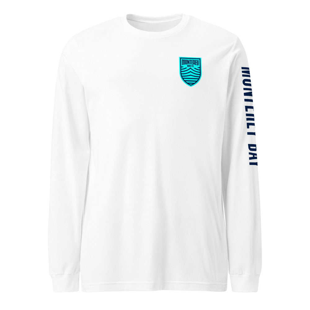 Monterey Bay FC LC/Sleeve Crest 2-Hit Unisex Long Sleeve T-Shirt White