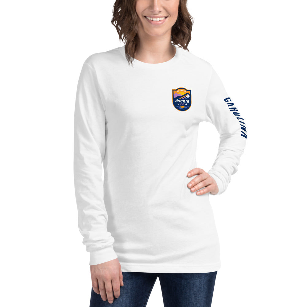 Carolina Ascent FC LC/Sleeve Crest 2-Hit Unisex Long Sleeve T-Shirt