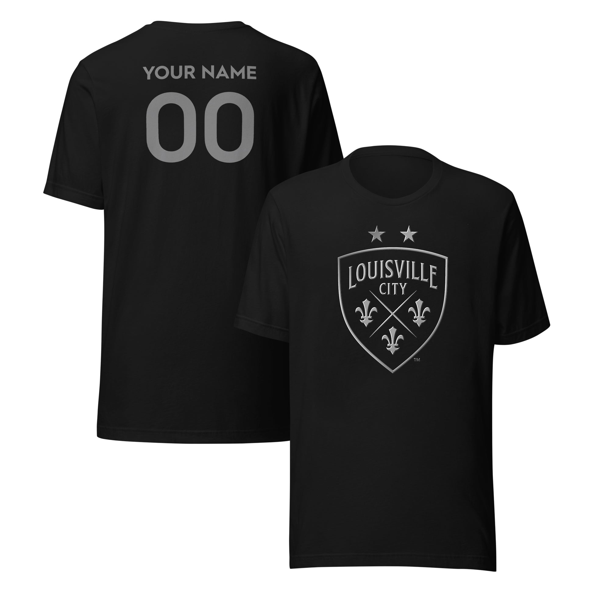 Louisville City FC Player or Personalized Silver 3D T-shirt Black