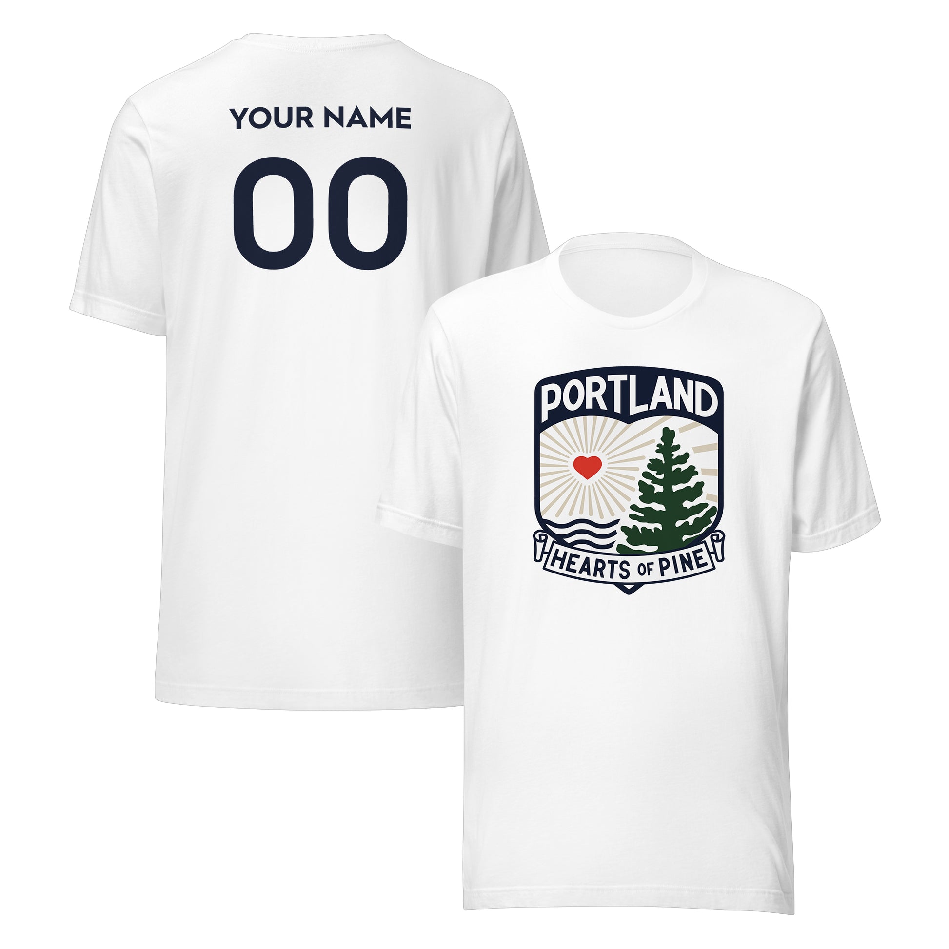 Portland Hearts of Pine Player or Personalized T-Shirt Black