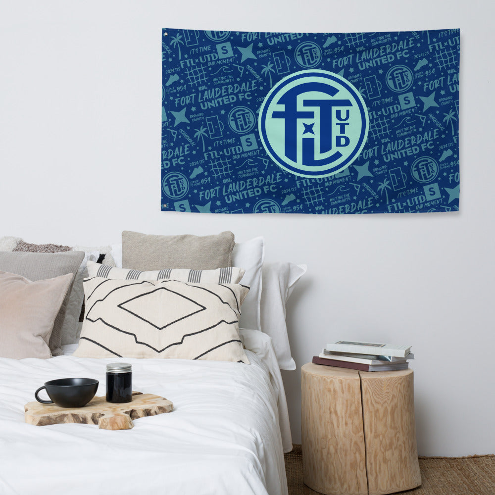 Fort Lauderdale United FC Tapestry Flag