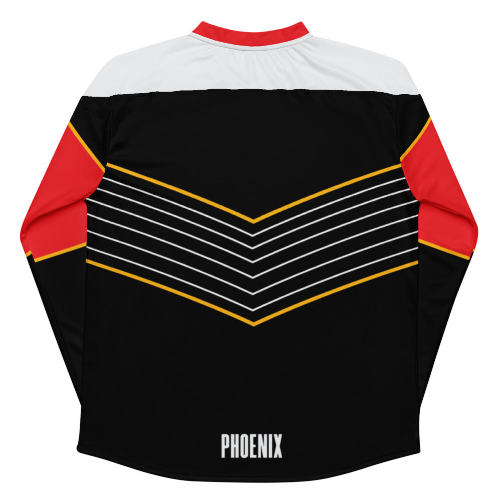 Phoenix Rising Direct Line Oversized Recycled Poly Mesh Long Sleeve T-Shirt