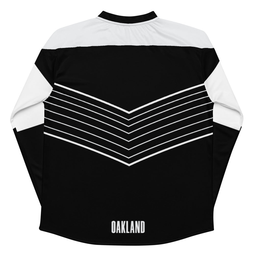 Oakland Roots Direct Line Oversized Recycled Poly Mesh Long Sleeve T-Shirt