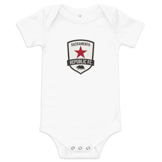 Sacramento republic crest baby bodysuit - white