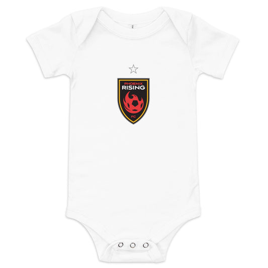 Phoenix rising crest baby bodysuit - white