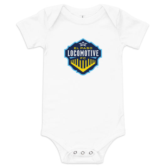 El paso locomotive crest baby bodysuit - white