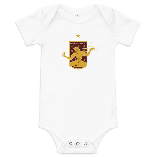 Detroit city fc crest baby bodysuit - white