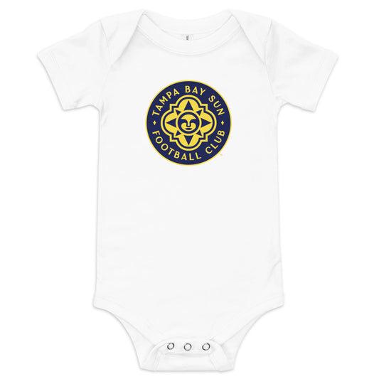 Tampa bay sun fc crest baby bodysuit - white