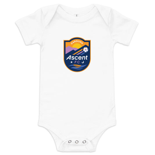 Carolina ascent fc crest baby bodysuit - white