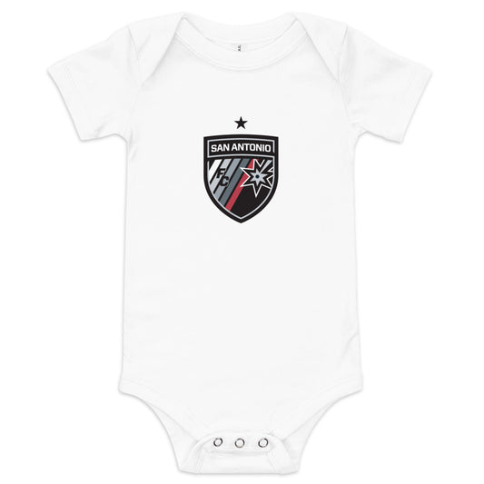 San antonio fc crest baby bodysuit - white