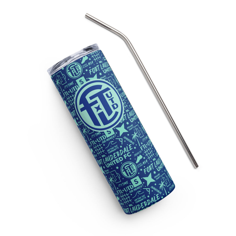 Fort Lauderdale United FC Tapestry Stainless Steel Tumbler