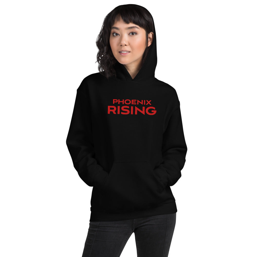 Phoenix Rising Embroidered Wordmark Adult Hoodie