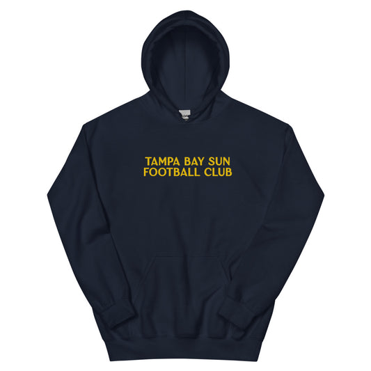 Tampa bay sun fc embroidered wordmark adult hoodie - navy