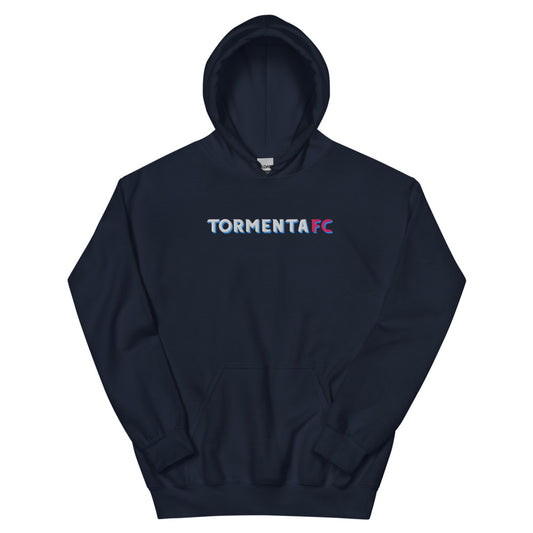 South georgia tormenta fc embroidered wordmark adult hoodie - navy