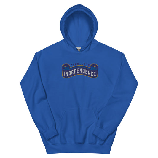 Charlotte independence embroidered wordmark hooded sweatshirt - royal