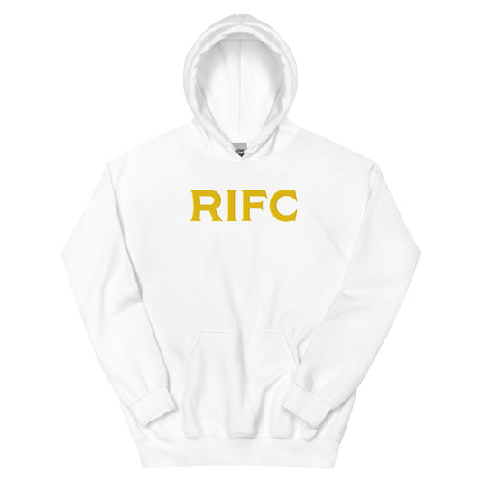 Rhode island fc embroidered wordmark adult hoodie - white