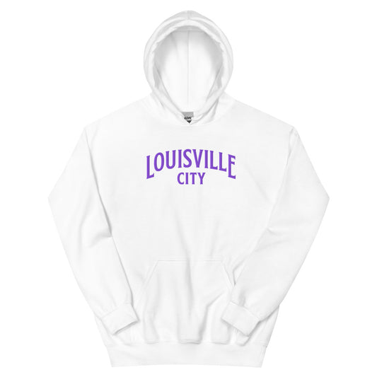 Louisville city fc embroidered wordmark adult hoodie - white