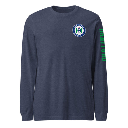 Hartford Athletic LC/Sleeve Crest 2-Hit Unisex Long Sleeve T-Shirt Heather Navy