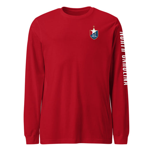 North Carolina FC LC/Sleeve Crest 2-Hit Unisex Long Sleeve T-Shirt Red