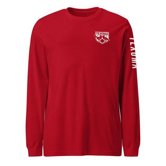 Texoma FC LC/Sleeve Crest 2-Hit Unisex Long Sleeve T-Shirt Red