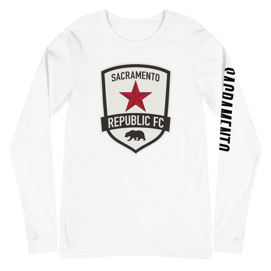 Sacramento republic lc/sleeve crest 2-hit unisex long sleeve t-shirt - white