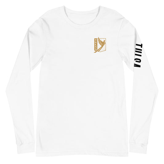 Fc tulsa lc/sleeve crest 2-hit unisex long sleeve t-shirt - white