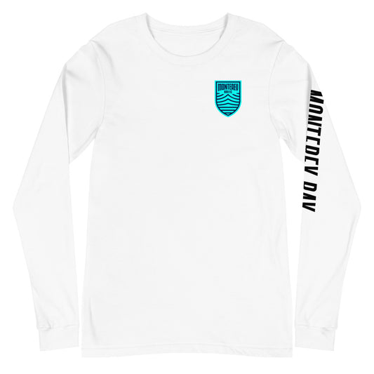 Monterey bay fc lc/sleeve crest 2-hit unisex long sleeve t-shirt - white