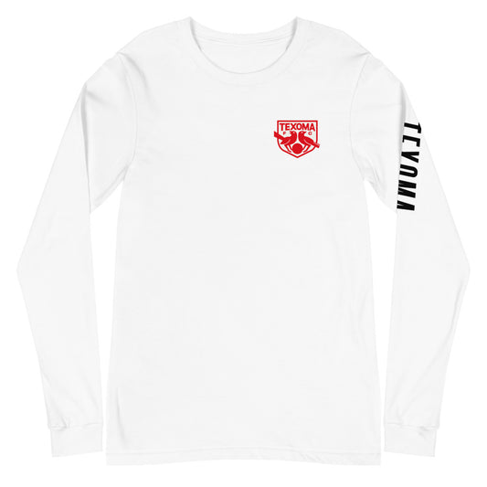 Texoma fc lc/sleeve crest 2-hit unisex long sleeve t-shirt - white