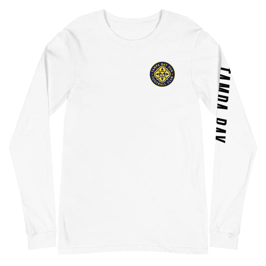 Tampa bay sun fc lc/sleeve crest 2-hit unisex long sleeve t-shirt - white