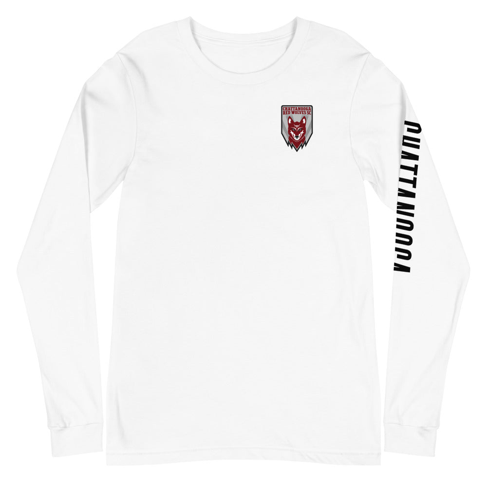 Chattanooga Red Wolves SC LC Sleeve Crest 2-Hit Unisex Long Sleeve T-Shirt