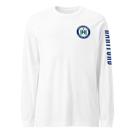 Hartford athletic lc/sleeve crest 2-hit unisex long sleeve t-shirt - white