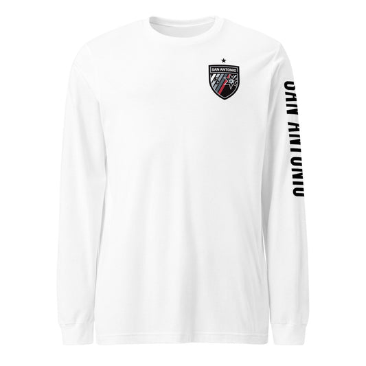 San antonio fc lc/sleeve crest 2-hit unisex long sleeve t-shirt - white