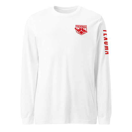 Texoma fc lc/sleeve crest 2-hit unisex long sleeve t-shirt - white