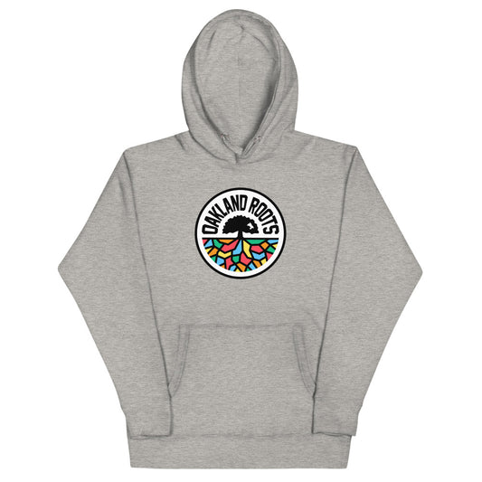 Oakland roots crest cotton heritage premium hoodie - carbon grey