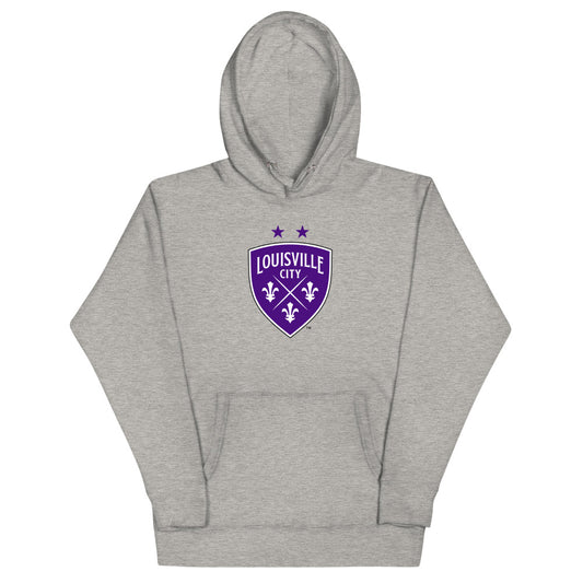 Louisville city fc crest cotton heritage premium hoodie - carbon grey