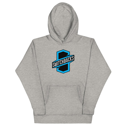 Colorado springs switchbacks crest cotton heritage premium hoodie - carbon grey