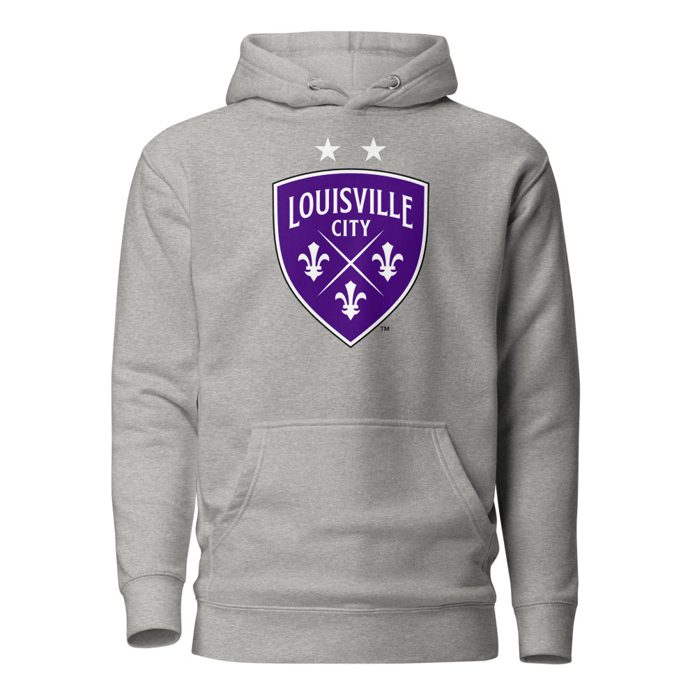 Louisville City FC Crest Cotton Heritage Premium Hoodie Carbon Grey