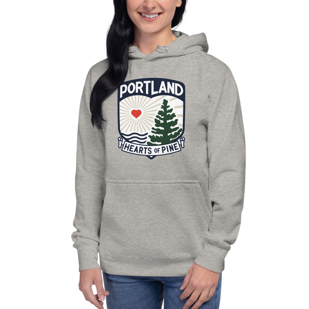 Portland Hearts of Pine Crest Cotton Heritage Premium Hoodie