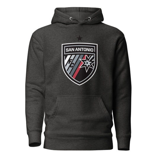 San antonio fc crest cotton heritage premium hoodie - charcoal heather